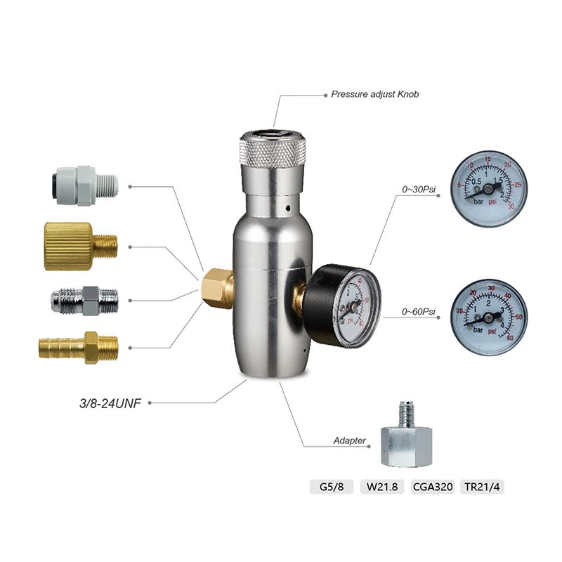 product mini keg co2 dispenser with 0 60 psi pressure regulated soda gauge convenient 0 60 psi pressure regulator for soda-2