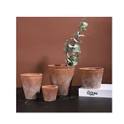 Antique Planters Modern Style Wholesale Terracotta Barrel Shape Antique Ceramic Pottery Flower Pots Planters
