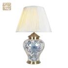 Table Lamp Chinese Style Blue Flower Figure Table Lamp Luxury Modern Antique Classic Ceramics Table Lamp For Living Room