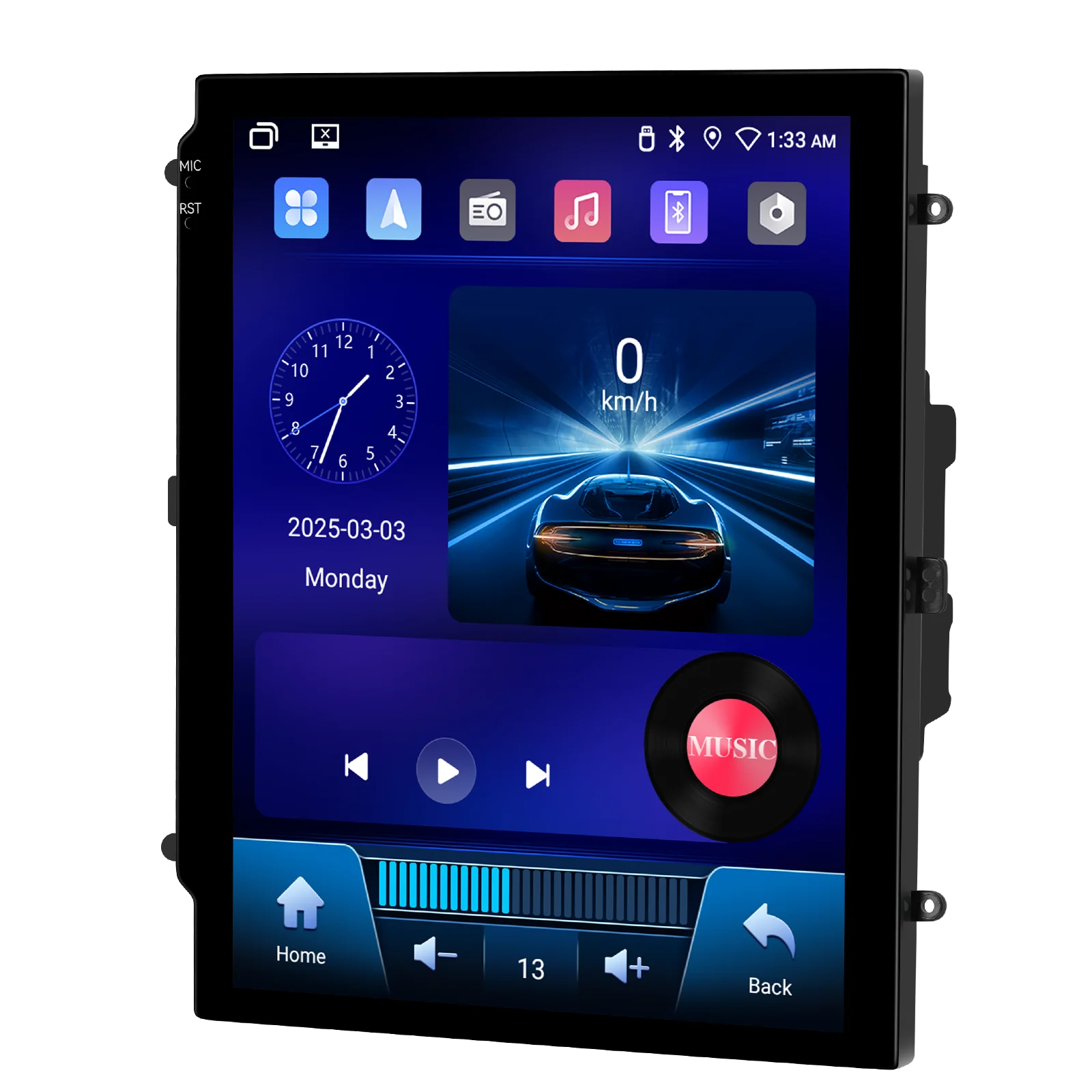 podofo 97 464g double din android car stereo wireless carplay android auto gps wifi fm rds obd2 dab car radio autoradio a4167-13