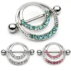Steel Ring Piercing Nipple Stainless Steel Jeweled Gems Nipple Ring Nipple Shield Body Piercing Jewelry