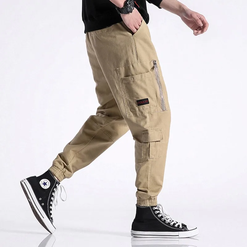 khaki tapered joggers