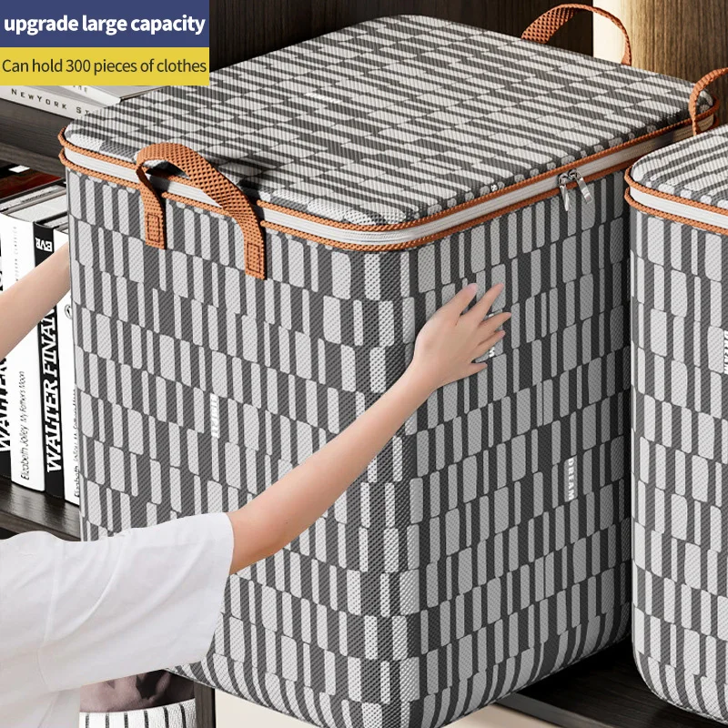 Quilts Storage Bags with Zipper Foldable Thick Non-woven Moving luggage Bags Large Organizers for Blankets Pillow