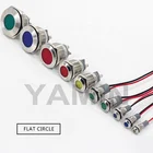 LED Metal Indicator Light 6/8/10/12/16/19/22/25/30mm Power Supply Waterproof Signal Lamp DC AC Flat 6V12V24V220V