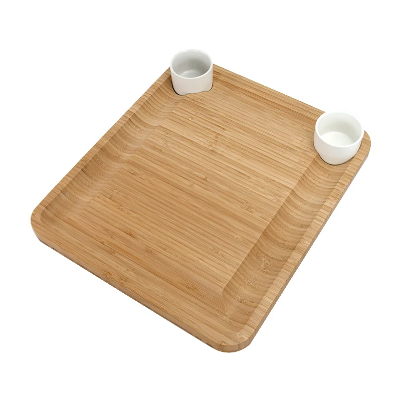 Bamboo Cheese Board Platter & Serving Tray and Knife Set