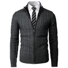 Men Sweater 2021 Casual Slim Fit Zip Up Long Sleeve Men Cardigan Turtleneck Sweater