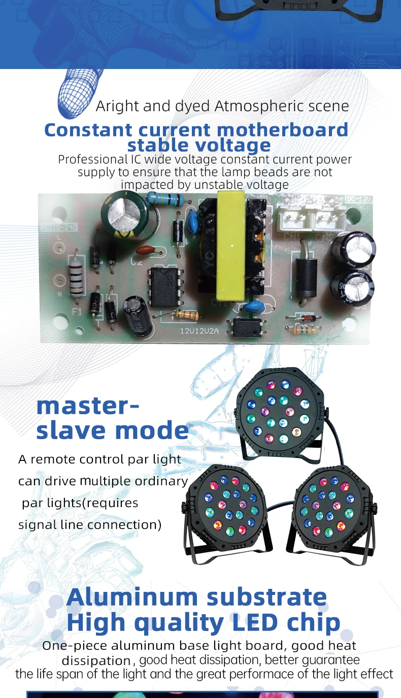 Dingdian 18 LED Stage Par Lighting Colorful Color Dj Equipment Gig Bar Led Par Bar Stage Lighting With Stand LED Stage Par Light