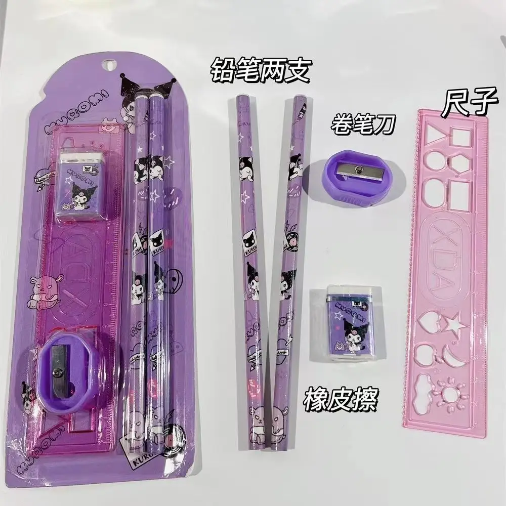 MB1 Cute Sanrio Stationery Set With Pen Kuromi Melody Sharpener Eraser Set Sanrio Accessories School Supplies