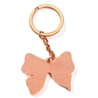 Key New Design Custom Rose Gold Plated Metal Butterfly Design Hard Enamel Key Chain With Glitter