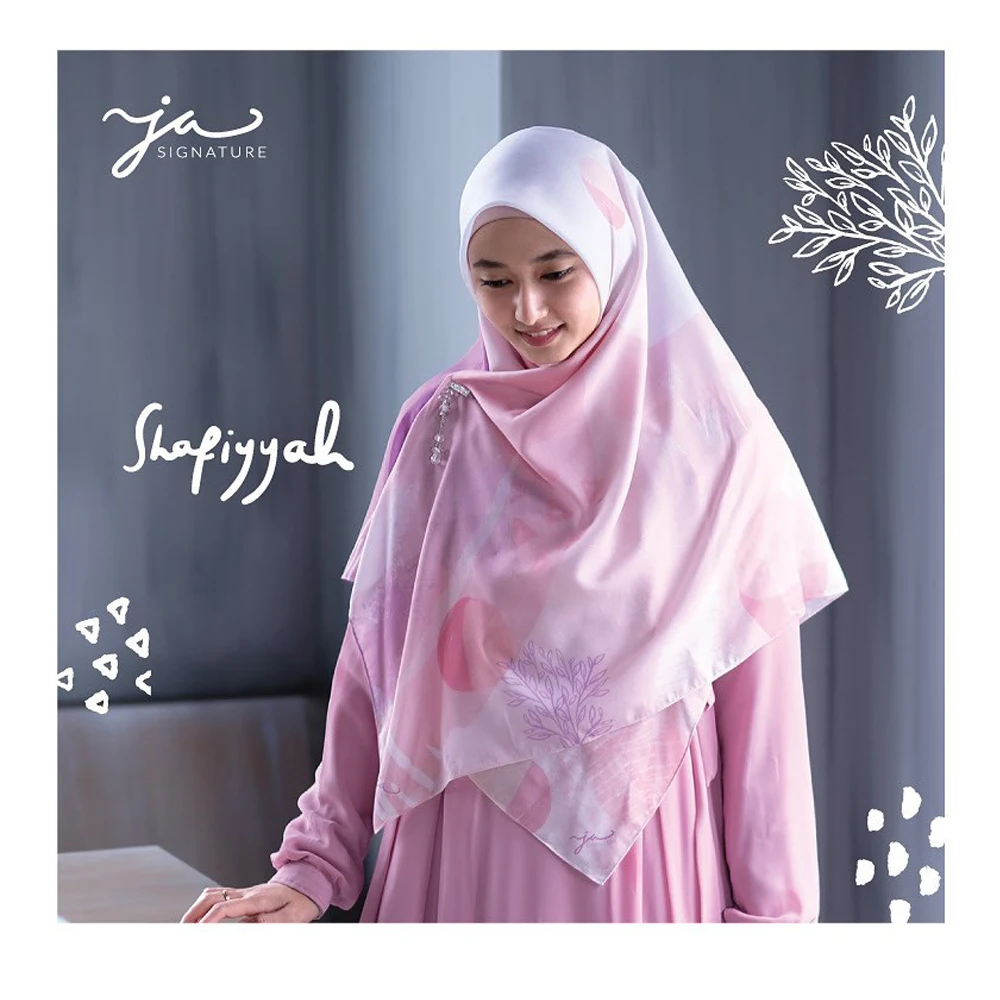 Digital Printed Cotton Voile Hijab 110 110cm Bawal Custom Women Muslim