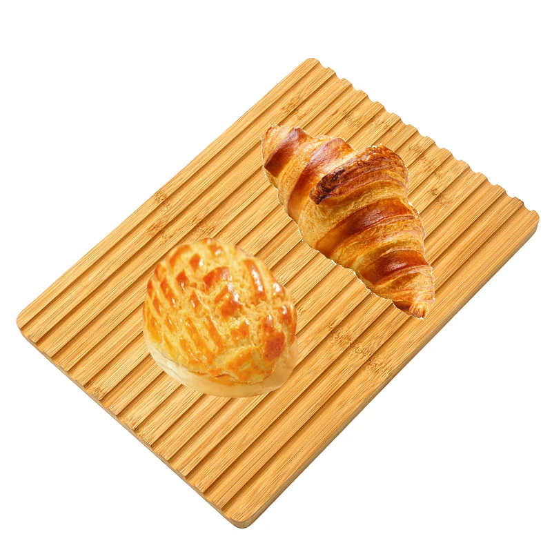 Bamboo Wood Cutting Serving Board Square Pizza Serving Tray Eco-friendly Bamboo Bread Cutting Board Chopping Blocks for Kitchen