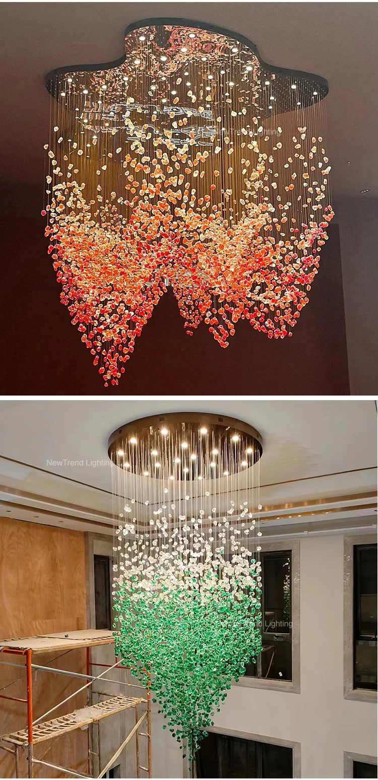 CPL-261 Modern Hotel Lobby Villa Decoration Bespoke Fixtures Chandelier Custom Large Project LED Glass Hanging Light manufacture