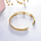 Crystal Bangle Bangles BAOYAN Elegant Roman Numerals CZ Crystal Bangle Gold Stainless Steel Bangles