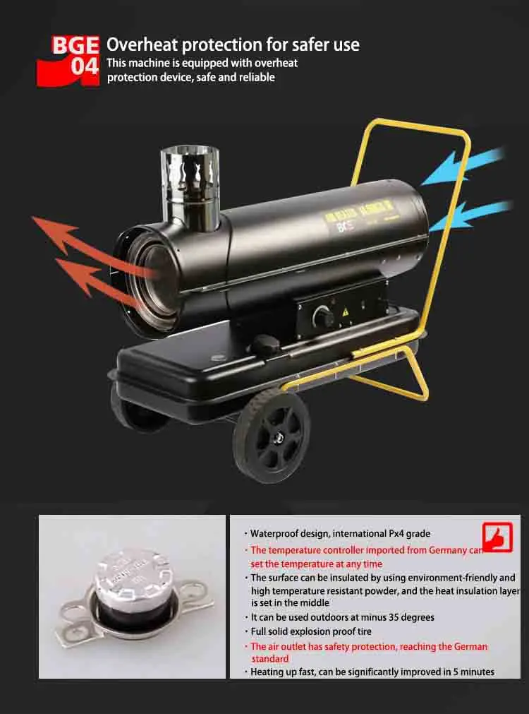 Kerosene Heater, BGE, 20KW, Portable, Stainless - detail 16