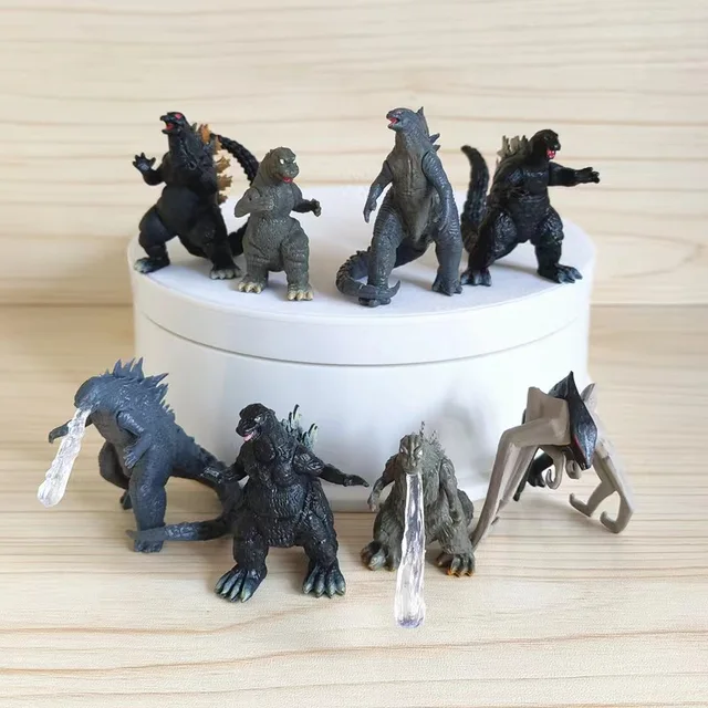 10-Piece Mini Godzilla  Action Figure Set with Movable Joints and Cake Toppers