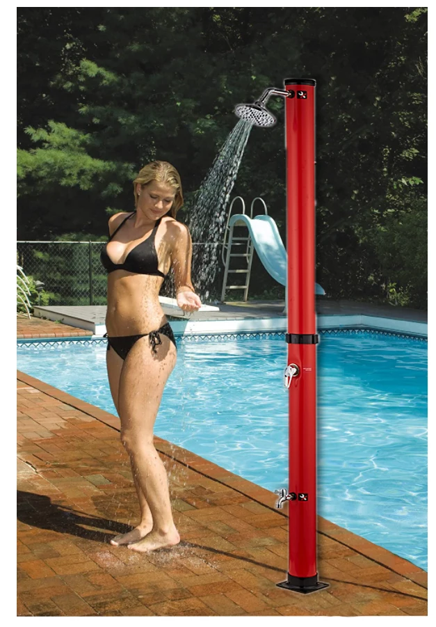 Red Shower Portable Outdoor Beach Solar Portable Shower Column
