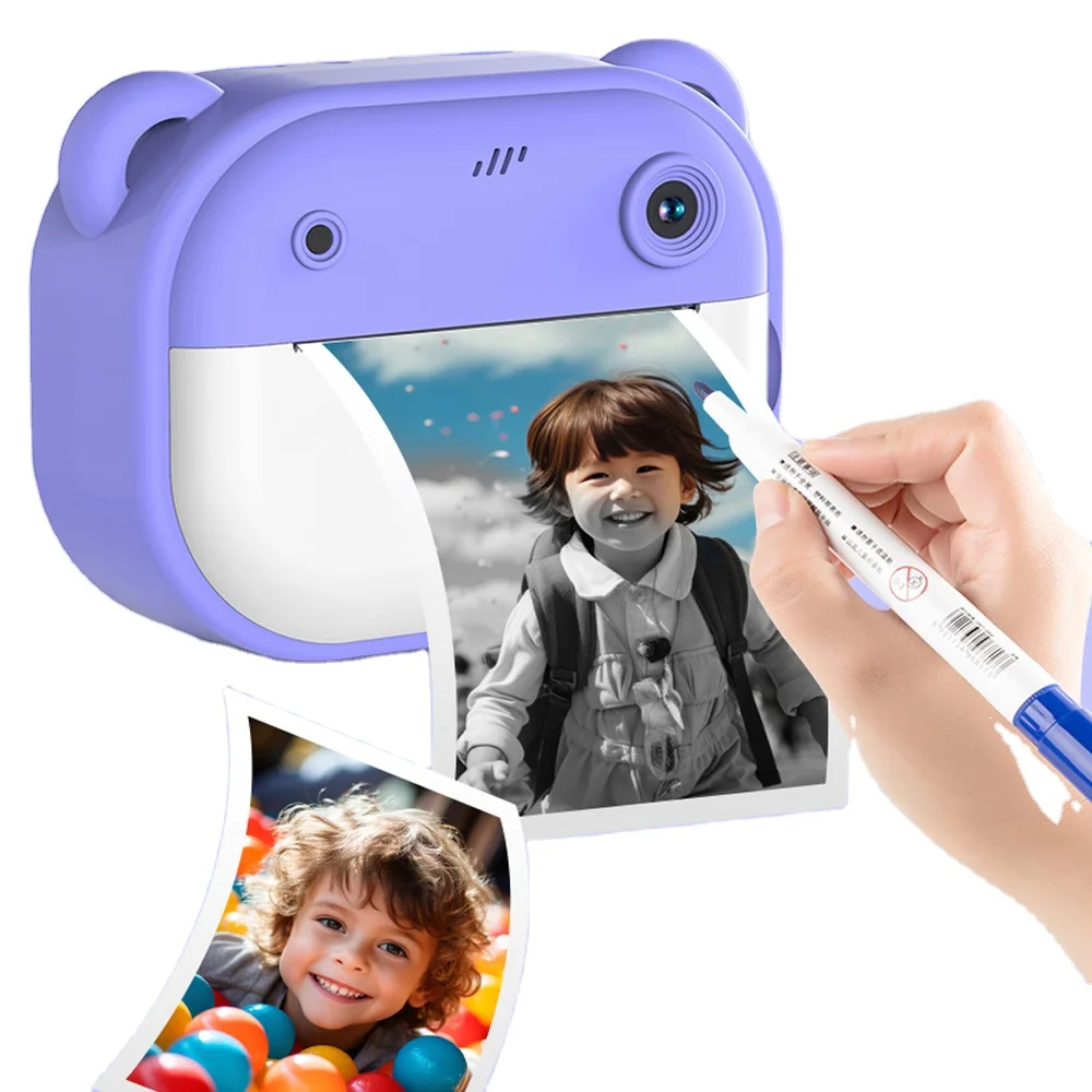 Factory Instant Kids Camera Printer HD Thermal Photo Selfie Video Digital Inkless Printer Instant mini impresora