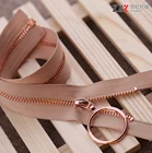 Zippers Metal Zipper 3# Copper Teeth Rose Gold Open-end Metal Zippers