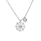 Silver Jewelry Simple Custom Fashion Beautiful S925 Silver Christmas Snow Silver Jewelry Simple Necklace
