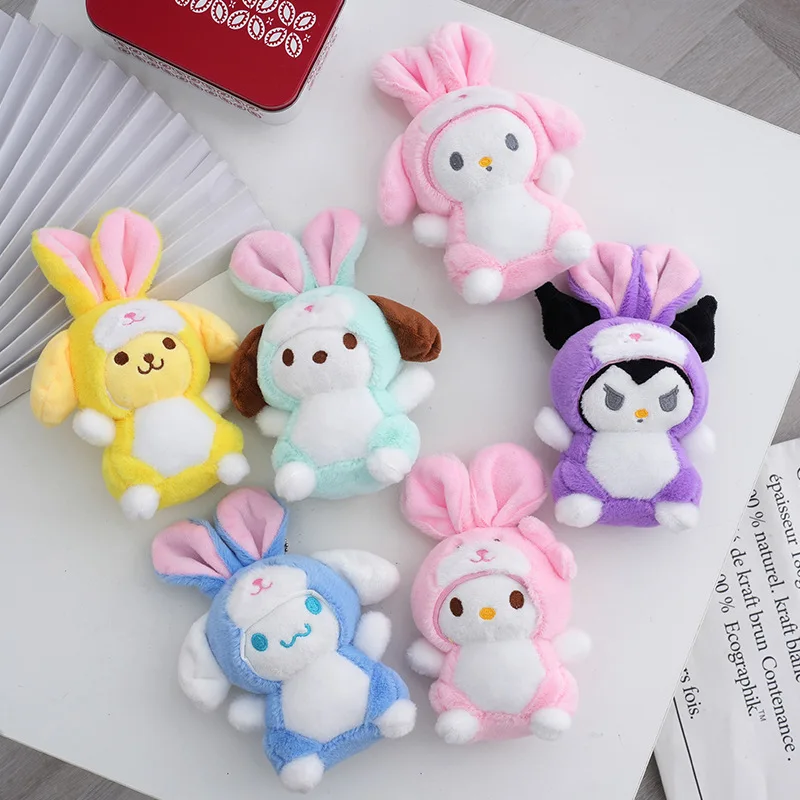 Wholesale Plush Toys Kawaii Plush on Bedtime Toys Pendant  for Weeding Gifts Cute & Soft Kuromi Plush Keychain Opp Bag Cartoon
