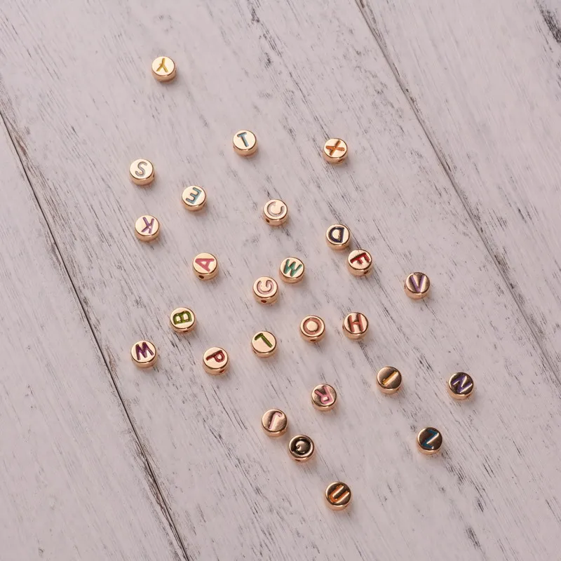 enamel alphabet beads