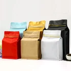 Custom Foil Bag Coffee Bag Design Custom Printed Flat Bottom Aluminum Foil Coffee Pouch Coffee Bean Bag With Valve