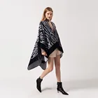 Wool Scarf 2021 New Arrival Zebra-stripe Fashionable Lady's Sweater Wool Poncho Winter Scarf For Women