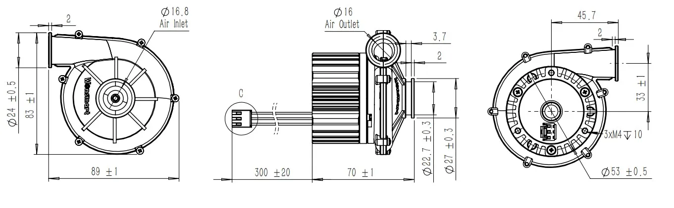 Centrifugal Fan, 24VDC, Brushless, 12kpa, Aluminum - detail 8