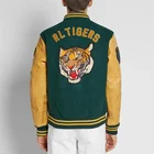 Leather Jacket Custom Embroidery Leather Sleeve Baseball Letterman Varsity Jacket For Men