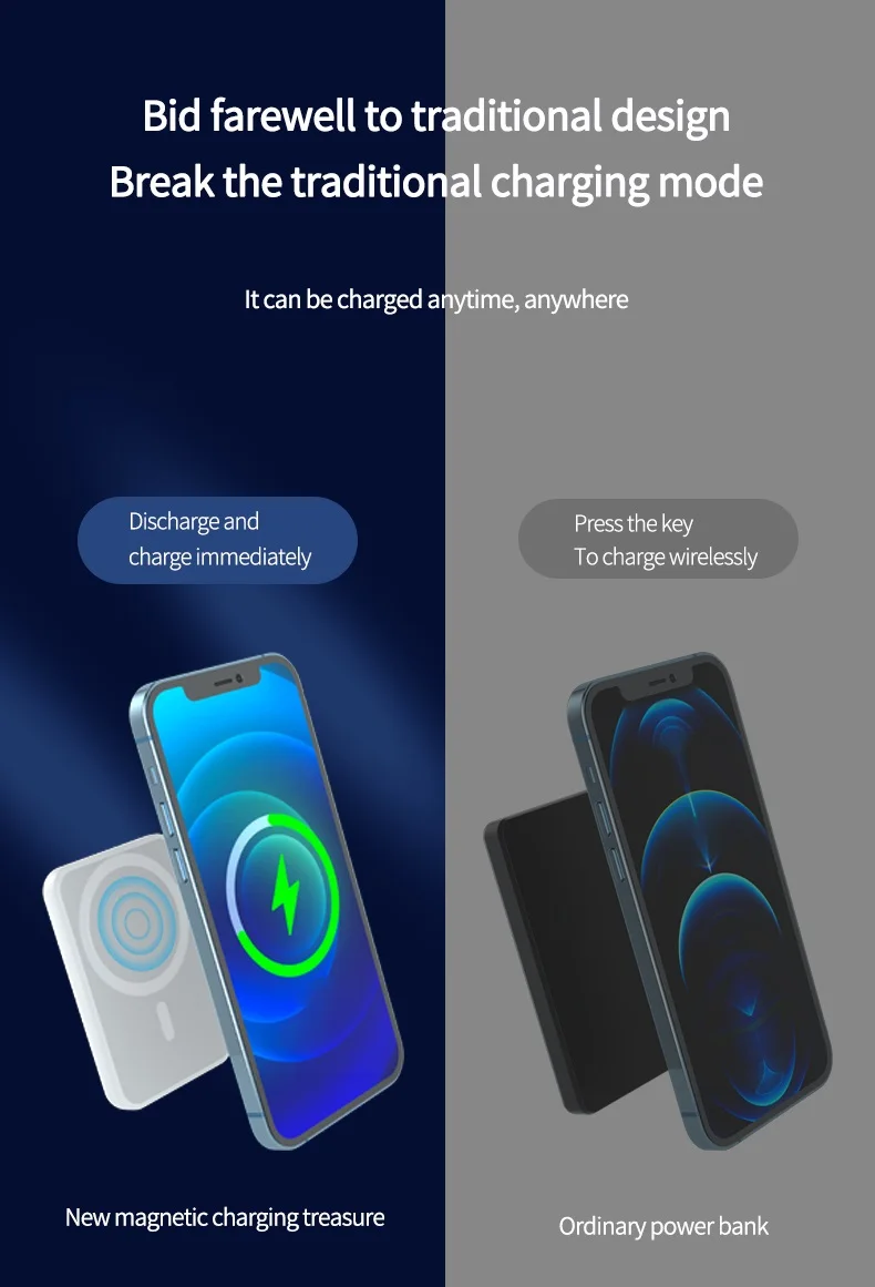 Latest Design Portable Slim Battery Pack Wireless Chargers