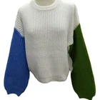 Factory Direct Wholesale Thick Knitted Ladies Round Neck Red Lantern Long-sleeve Keep Warm Pullover Sweater