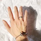 Ring 21FW Folk-custom Silver Ring Original Design Literary Couple Ring Trend Stainless Steel Ring