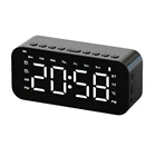 Music P6 LED Mirror Display Alarm Clock FM Radio Subwoofer Music Desktop Table Wireless Speaker