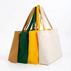 Tote Bag Customize Tote Bag Eco-friendly Large Capacity Solid Color Reusable Custom Made Shopping Canvas Tote Bag