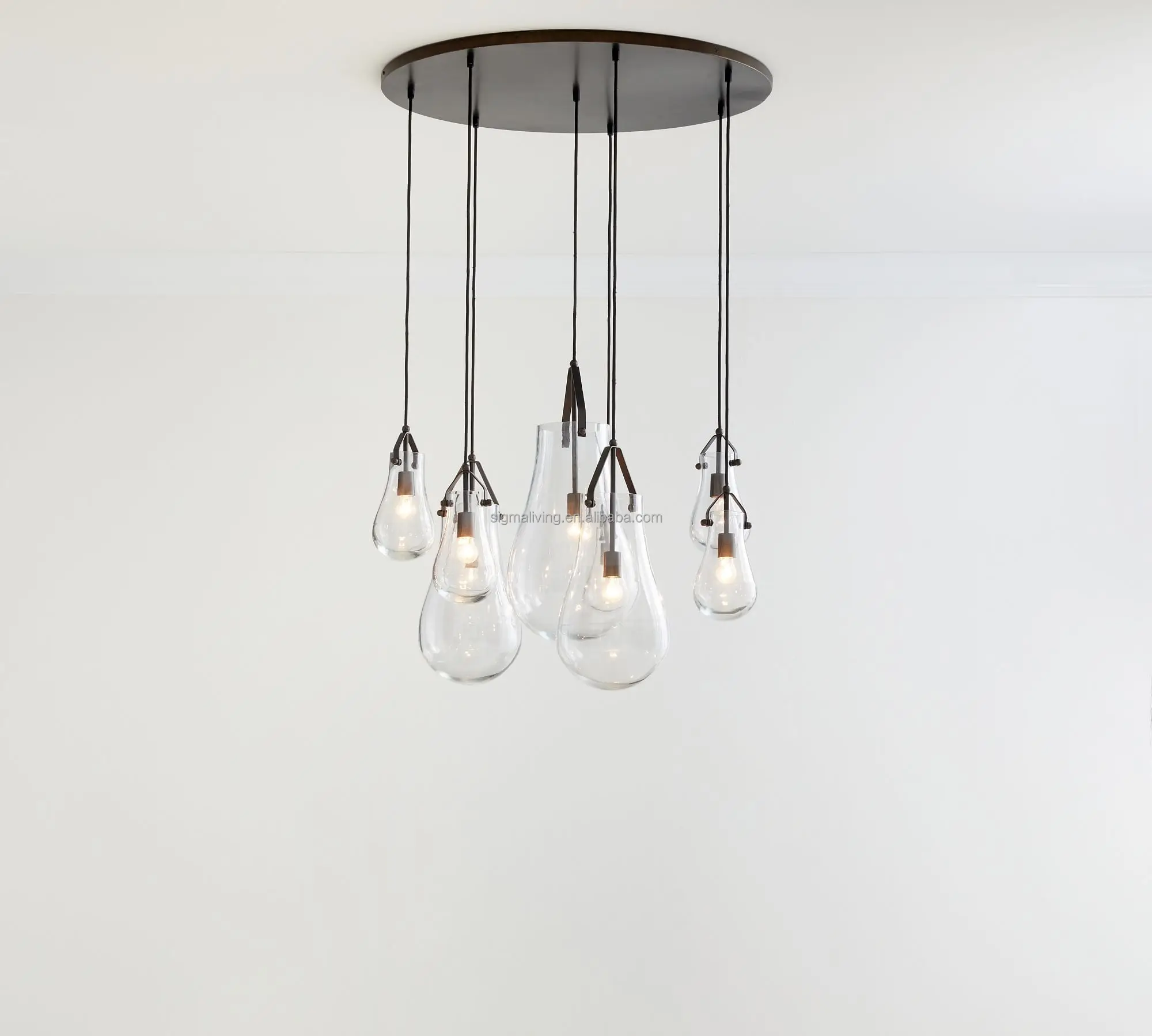 light luxury crystal recycled glass 8-light chandelier