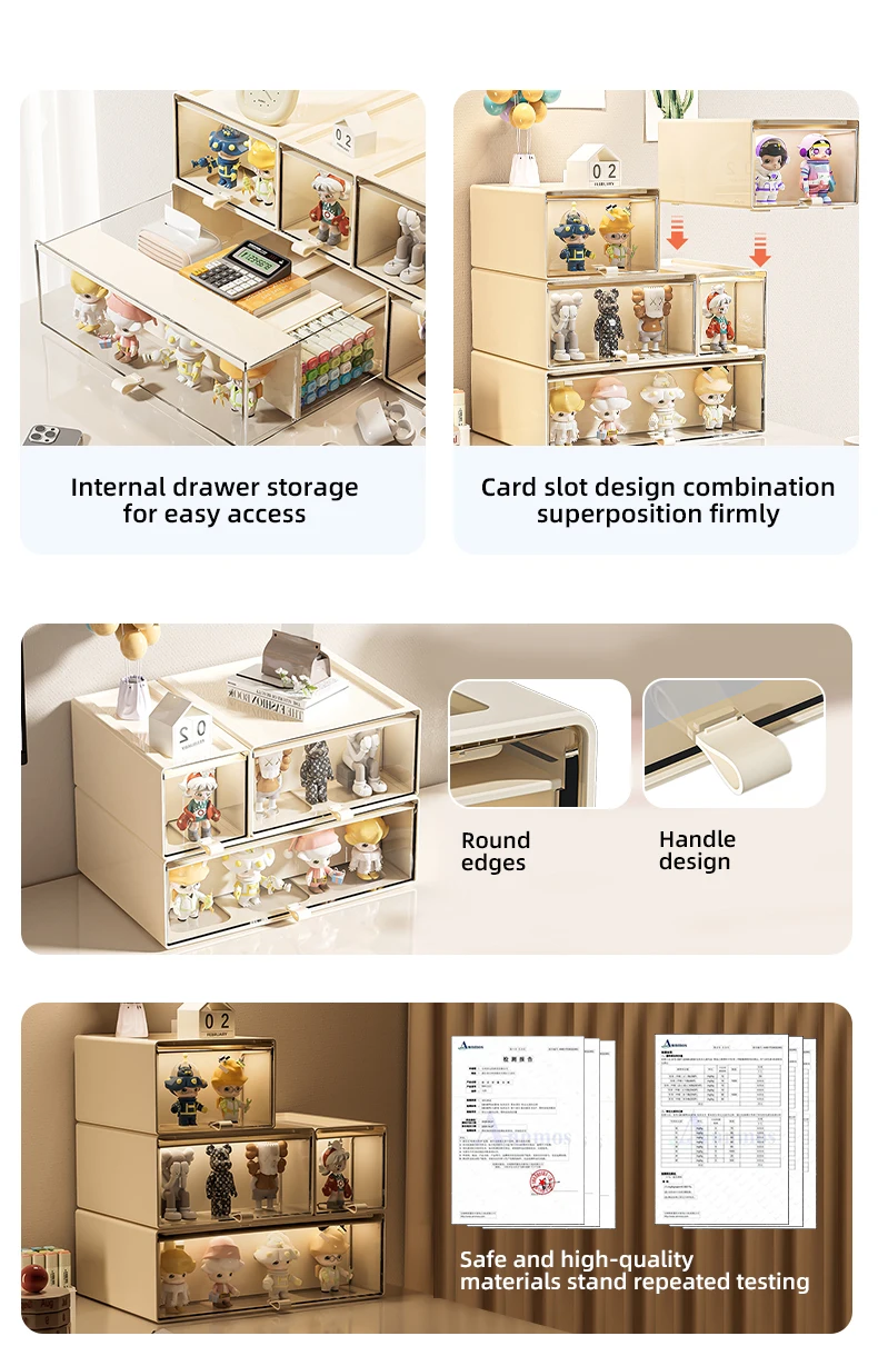 product wannuo blind box doll and trendy toys display drawer bedroom desktop storage box computer stand desktop organizer-2