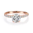 Rose Gold Jewelry Popular 14k Rose Gold 7 Moissanite Diamond Womens Rings Jewelry For Women