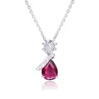 925 Silver Jewelry Silver Free Shipping Zircon Heart Round 925 Sterling Silver Gemstone Jewelry Necklaces