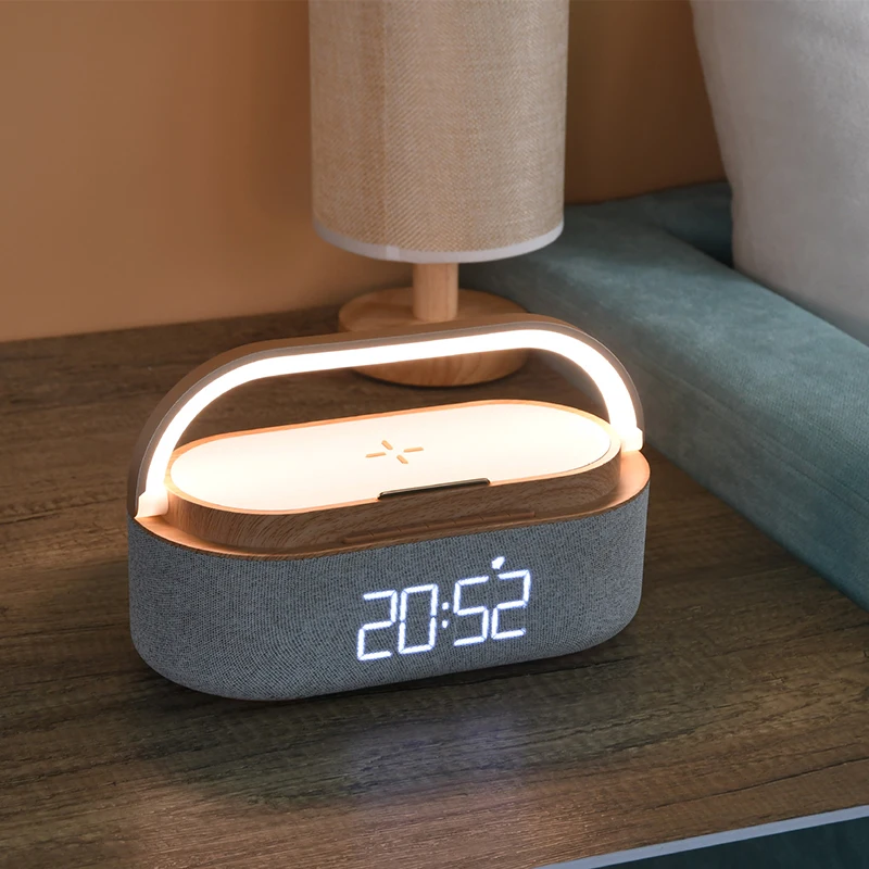 Wireless Charging Night Light Wireless Mobile Phone Charging Digital Alarm Clock Wireless Charger For iPhone