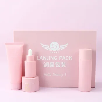 Wholesale Skincare Glass Set Paper Boxes Empty Cosmetic Glass Bottles And Jars Sets 30ml 50ml 100ml