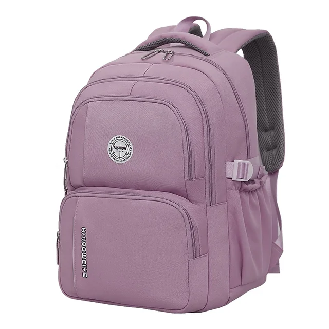 HAIBOWY-2024 Unisex Summer Vacation Student Backpack Hot Sale Purple Cotton Fabric Water Resistant Washable Durable Daily Use