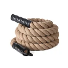 Gym Gym Fitness Hemp Rope Custom Yellow 38mm 20FT Gym Training Fitness Hemp Rope With Black Hook