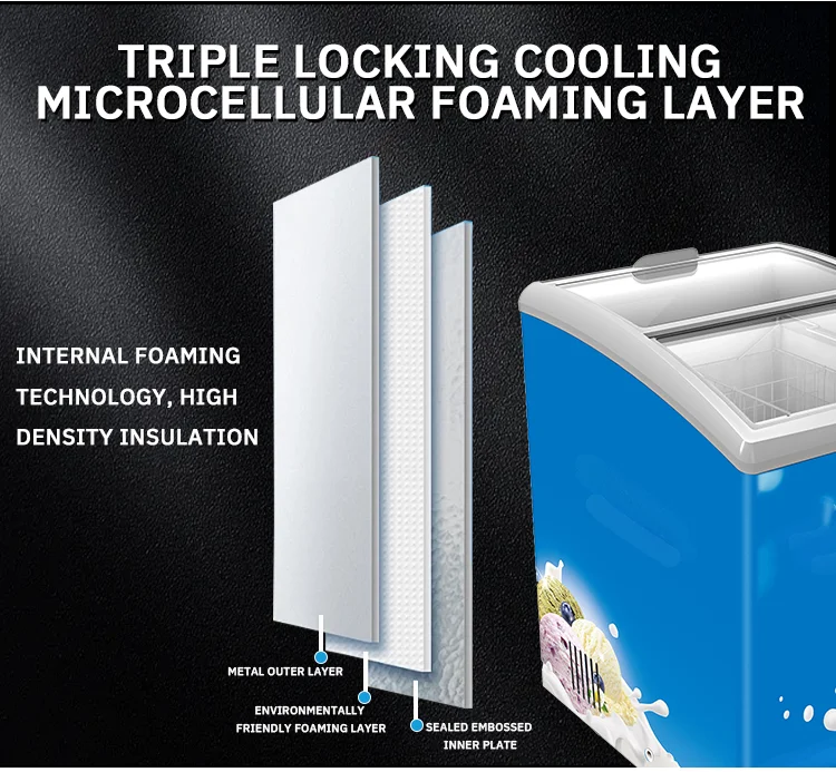 Ice Cream Display Freezer, 500L, Portable - detail 12