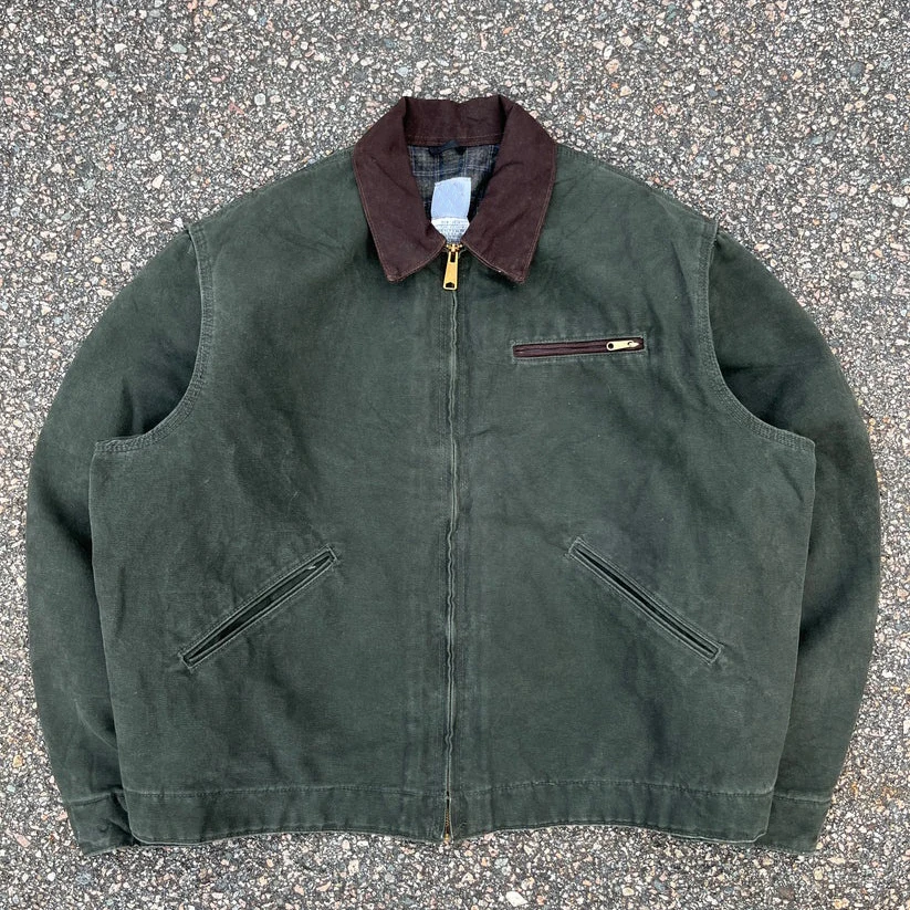 Manufacturer Custom Patch Embroidery logo Cotton Twill Denim Canvas Vintage Wash Rhinestone Cotton Jacket for Men details