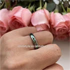 Ring Abalone 4mm Tungsten Carbide Ring Women Wedding Band Abalone Shell Inlay Polished Shiny Domed Comfort Fit