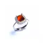 Red Ring Hot Selling Cheap Custom Garnet Inlay 925 Silver Wine Red Square Red Garnet Ring Jewelry