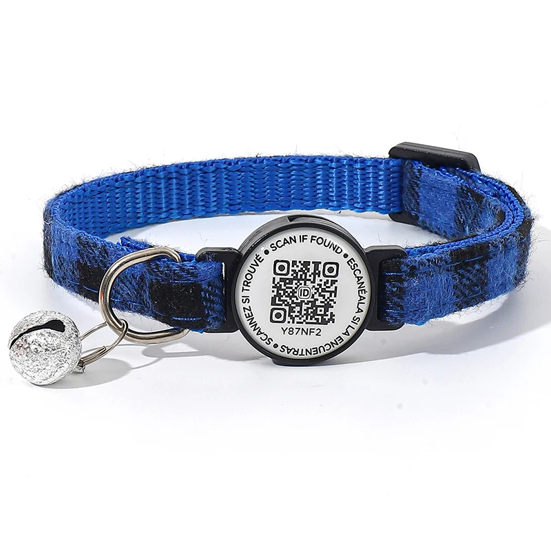 Hot Selling QR Code Pet Collar with Bell ID Tags Simple Scanning Code Registration for Anti-Loss Tracking for Small Dogs Cats