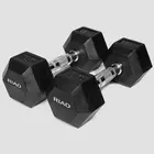 Gym Rubber Dumbbell OKPRO Black Pu/Rubber/urethane Hex Fitness Gym Dumbbell Weights
