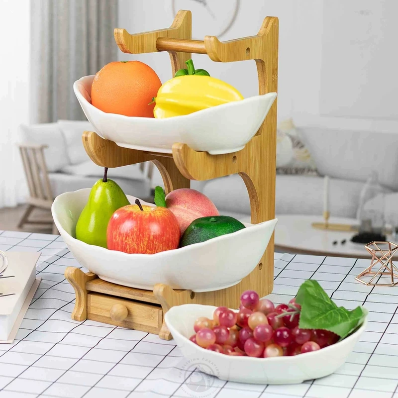 New Fruit Plate Dessert Table Display Stand Luxury Style Fruit Plate Decoration Ceramic Snack Tray