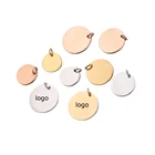 Gold Pendant Round Disc Gold Pendant Making Engraved Logo Custom Stainless Steel Charm Jewelry Tags Metal For Necklaces